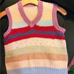 Multicolor V-Neck Women's Sweater Vest
